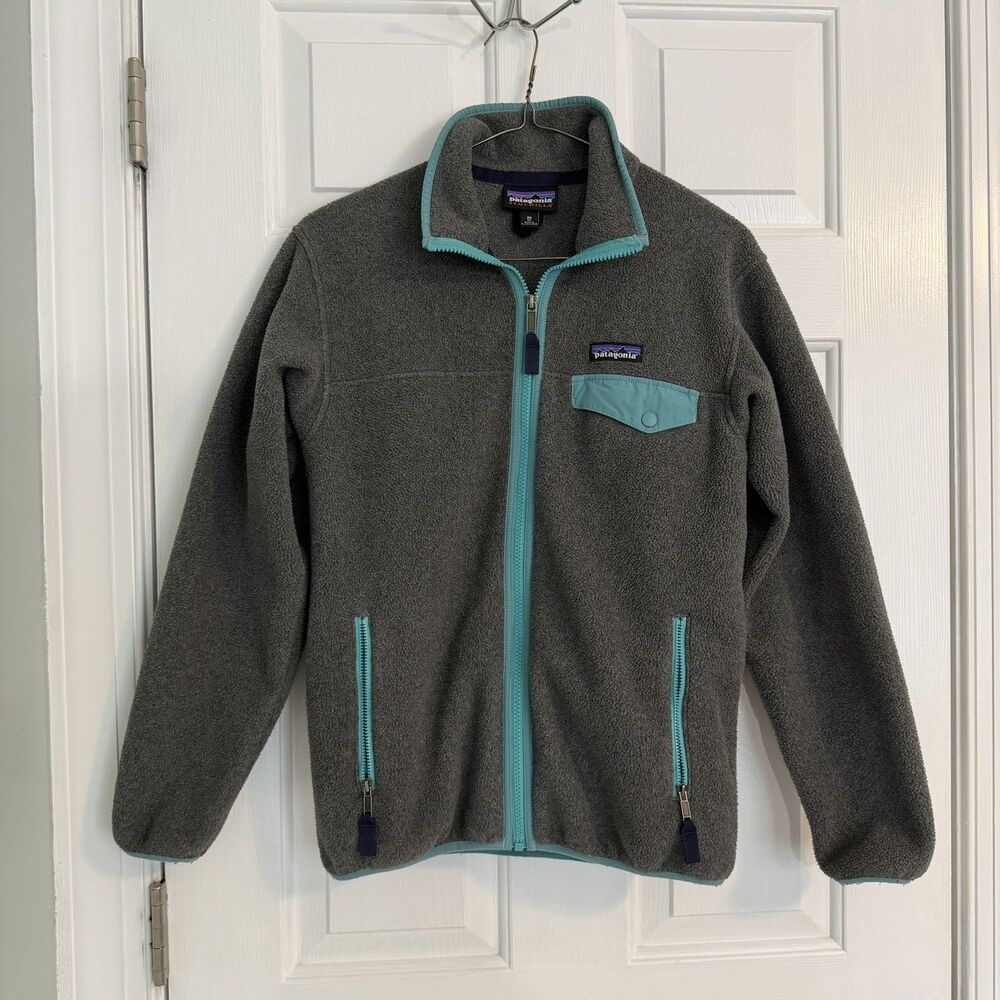 Patagonia Synchilla Women's Gray/Teal Full Zip Jacket w/ Zip Pockets XS